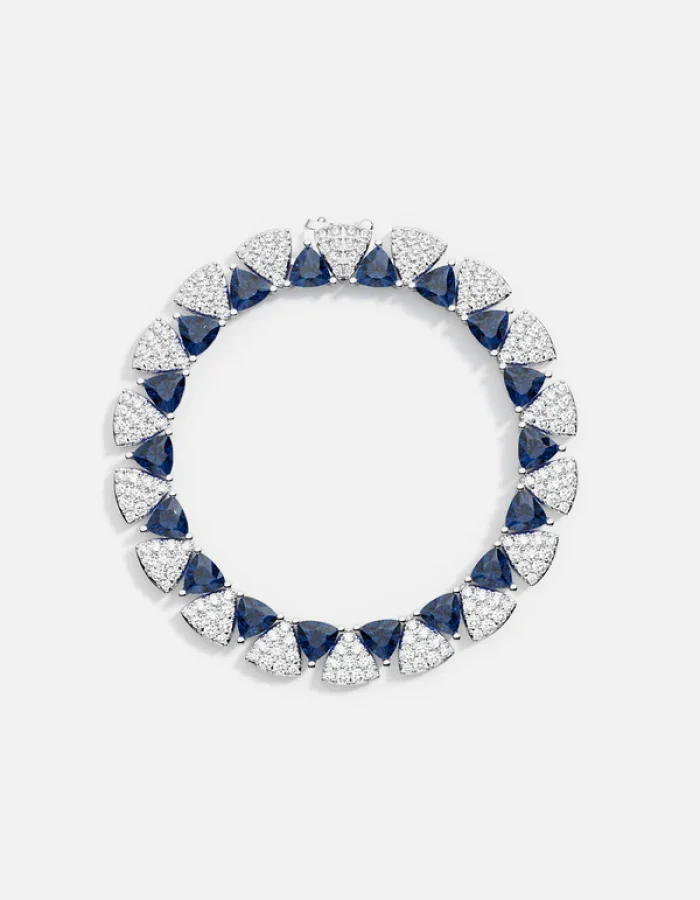 White & Blue Triangle Bracelet