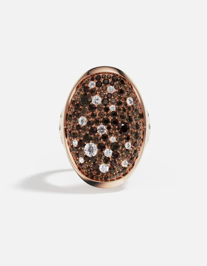 PAVÉ CHOCOLATE ROSE GOLD RING